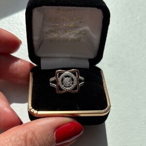 Swarovski Silver and Rose Gold-Tone Women's Ring